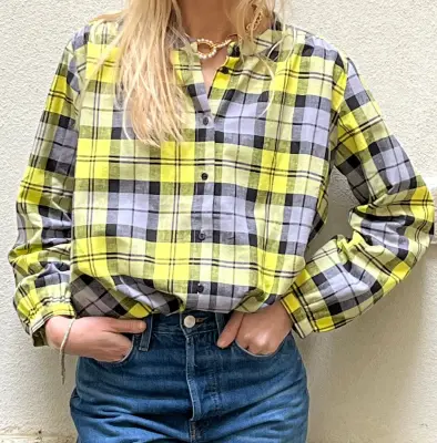 Chemise Carreaux Jaune - Sélection Joée — photo 2