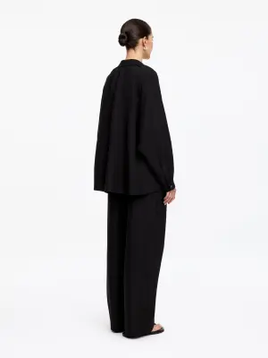 Chemise en viscose et lin - Noir — photo 1