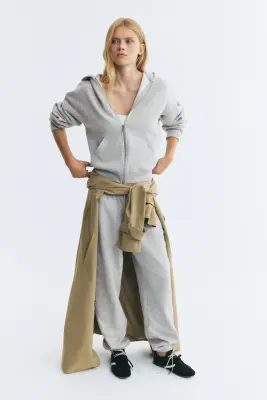Veste à capuche zippée - Gris clair chiné — photo 2