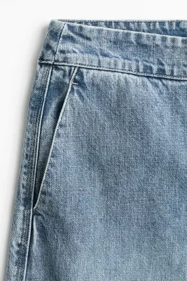 Pantalon en denim avec jambes ballon - Bleu denim clair — photo 4