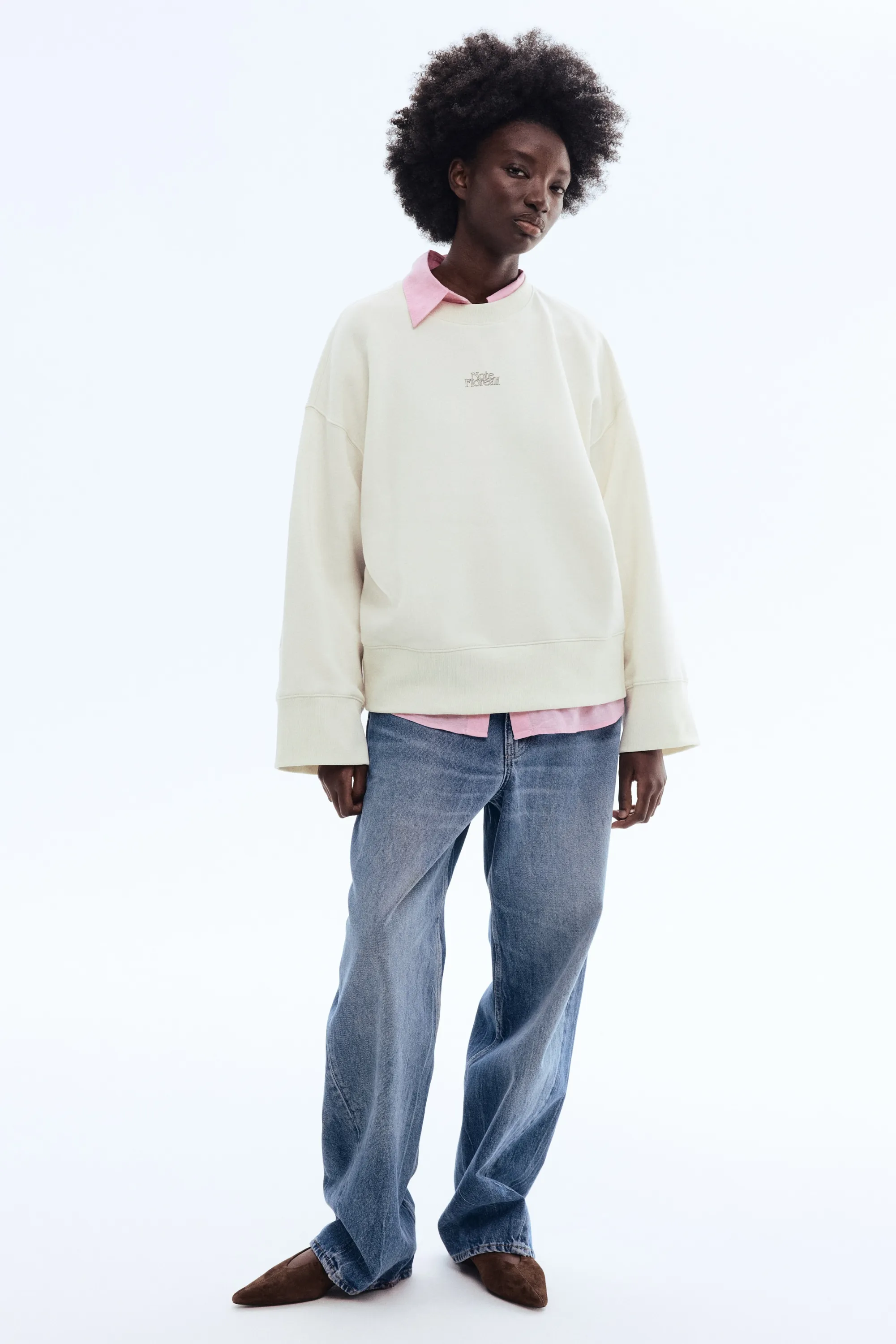 Sweat imprimé - Blanc/Note Floreali