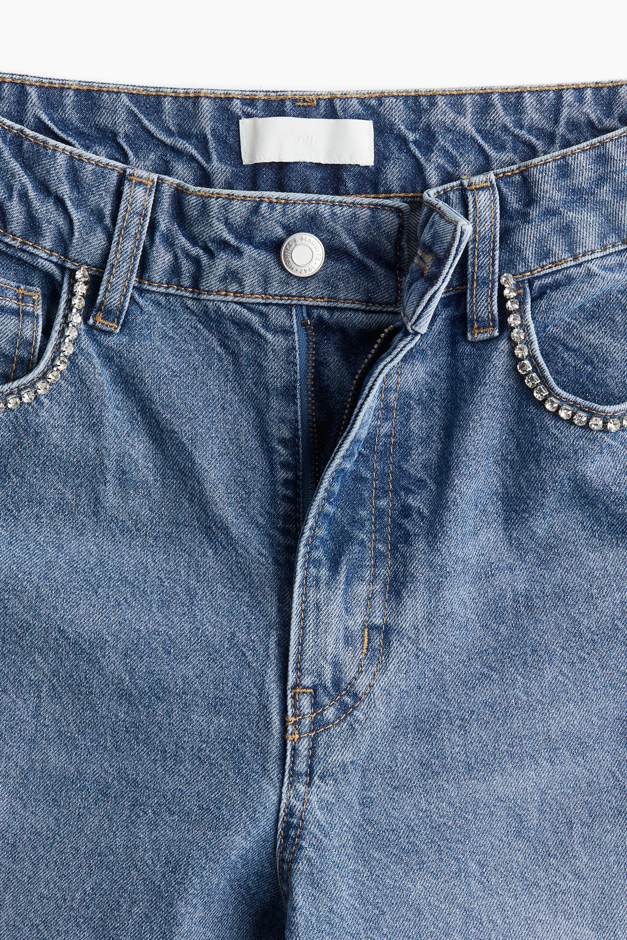 Jean orné de strass - Bleu denim clair