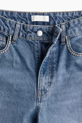 Jean orné de strass - Bleu denim clair — photo 1