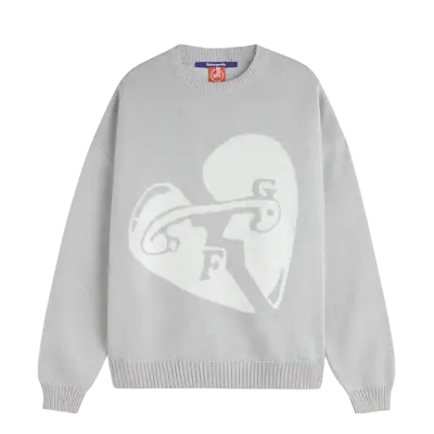 Fakegods Valentines Knitted Sweater Light Grey — photo 1