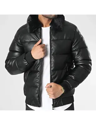 Blouson doudoune similicuir KAYMAXX