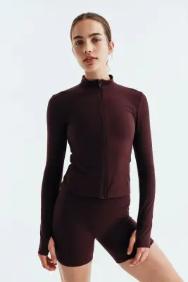Veste de sport zippée SoftMove™ - Prune chocolat — photo 1