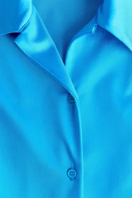 Chemise ajustée en jersey - Bleu vif — photo 3