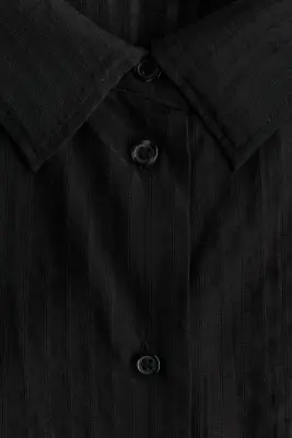 Chemise avec détail à nouer - Noir — photo 4