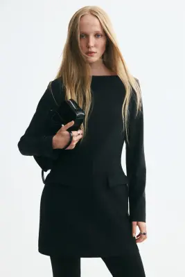 Robe en jersey avec dos ouvert - Noir — photo 1