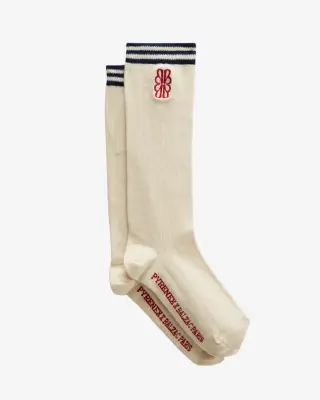 Chaussettes Renée écru, marine et rouge Balzac Paris x Pyrenex — photo 2