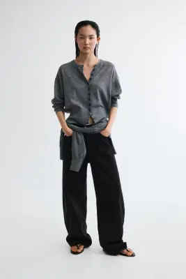 Gilet en maille fine - Gris chiné — photo 1