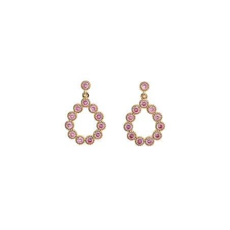 Boucle d'oreille Plaqué or - Oxyde de Zirconium rose Go Mademoiselle 606632