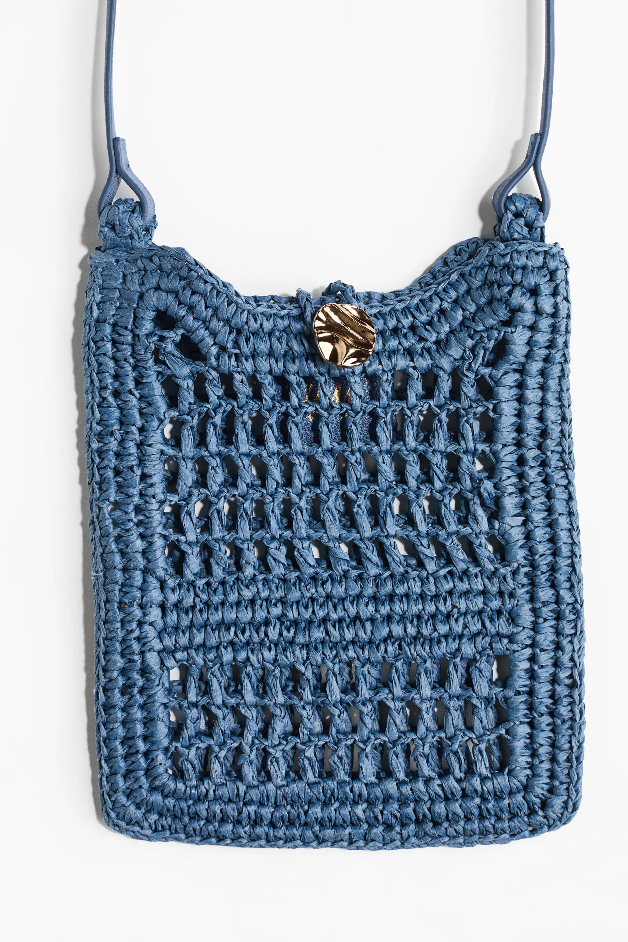 Sac en paille pour téléphone - Bleu ancien
