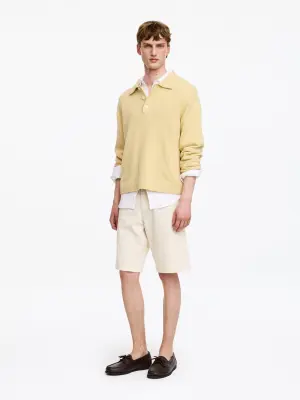 Polo en maille de coton mélangé - Jaune — photo 2