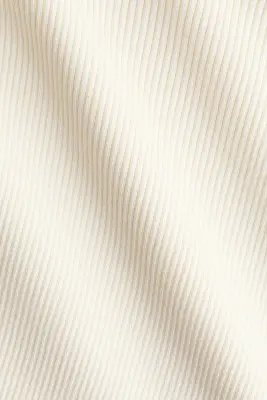 Top en maille côtelée de soie mélangée - Crème — photo 3
