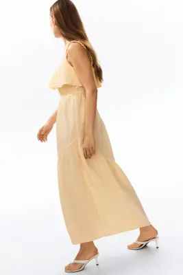 Robe volantée à étages - Jaune clair — photo 3