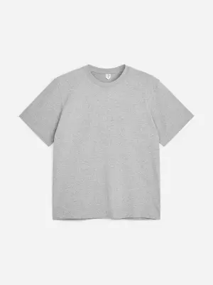 T-shirt décontracté 220 GSM - Gris clair chiné — photo 3