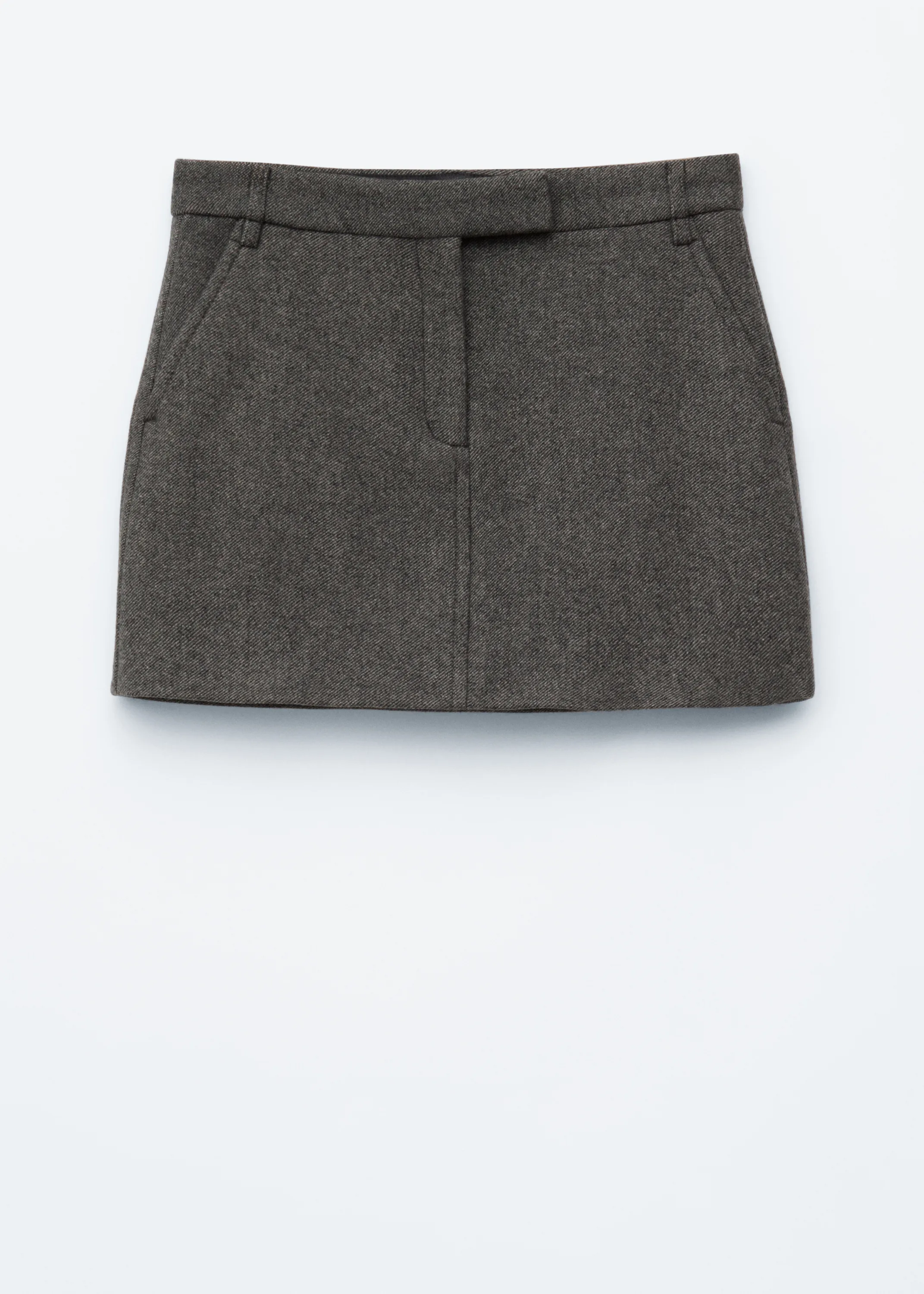 Mini-jupe en laine - Gris foncé