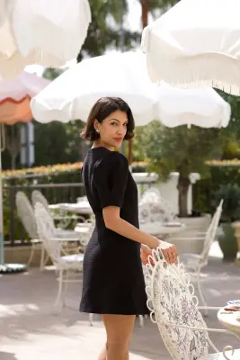Matilda Cotton Tweed Dress - Black — photo 4