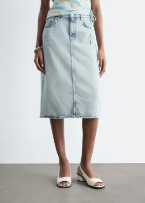 Jupe midi en jean - Bleu clair — photo 2
