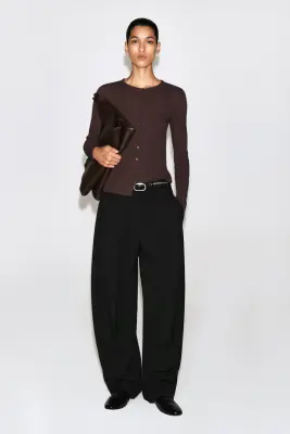TOP CARDIGAN EN JERSEY - LIE-DE-VIN — photo 2