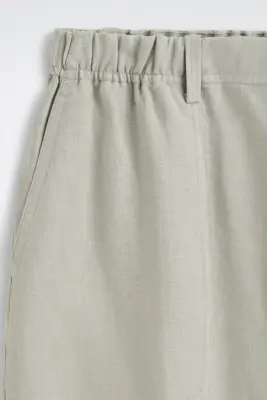 PANTALON BARREL DÉCONTRACTÉ EN LIN - VERT CLAIR — photo 5