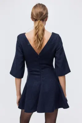 Robe en bouclette - Bleu marine — photo 3