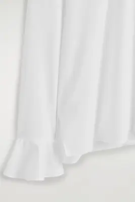 BLOUSE EN COTON À MANCHETTES ÉVASÉES - BLANC — photo 5