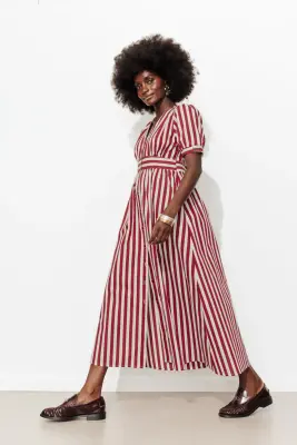 Robe longue rayée Femme — photo 2