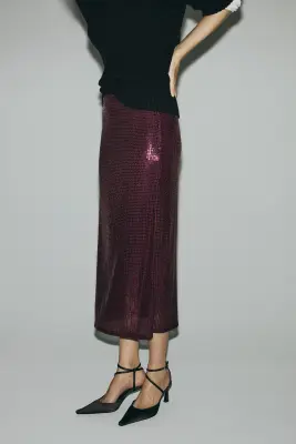 Jupe à sequins - Bordeaux — photo 2