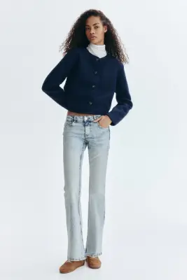 Flared Low Jeans - Bleu denim pâle — photo 2