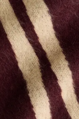 Jacquard-knit mohair-blend skirt - Bordeaux/motif zébré — photo 3