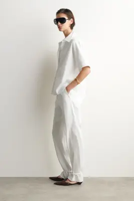 CHEMISE OVERSIZE À MANCHES COURTES - BLANC — photo 2