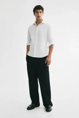 Chemise Four-Way Stretch Slim Fit - Blanc — photo 4