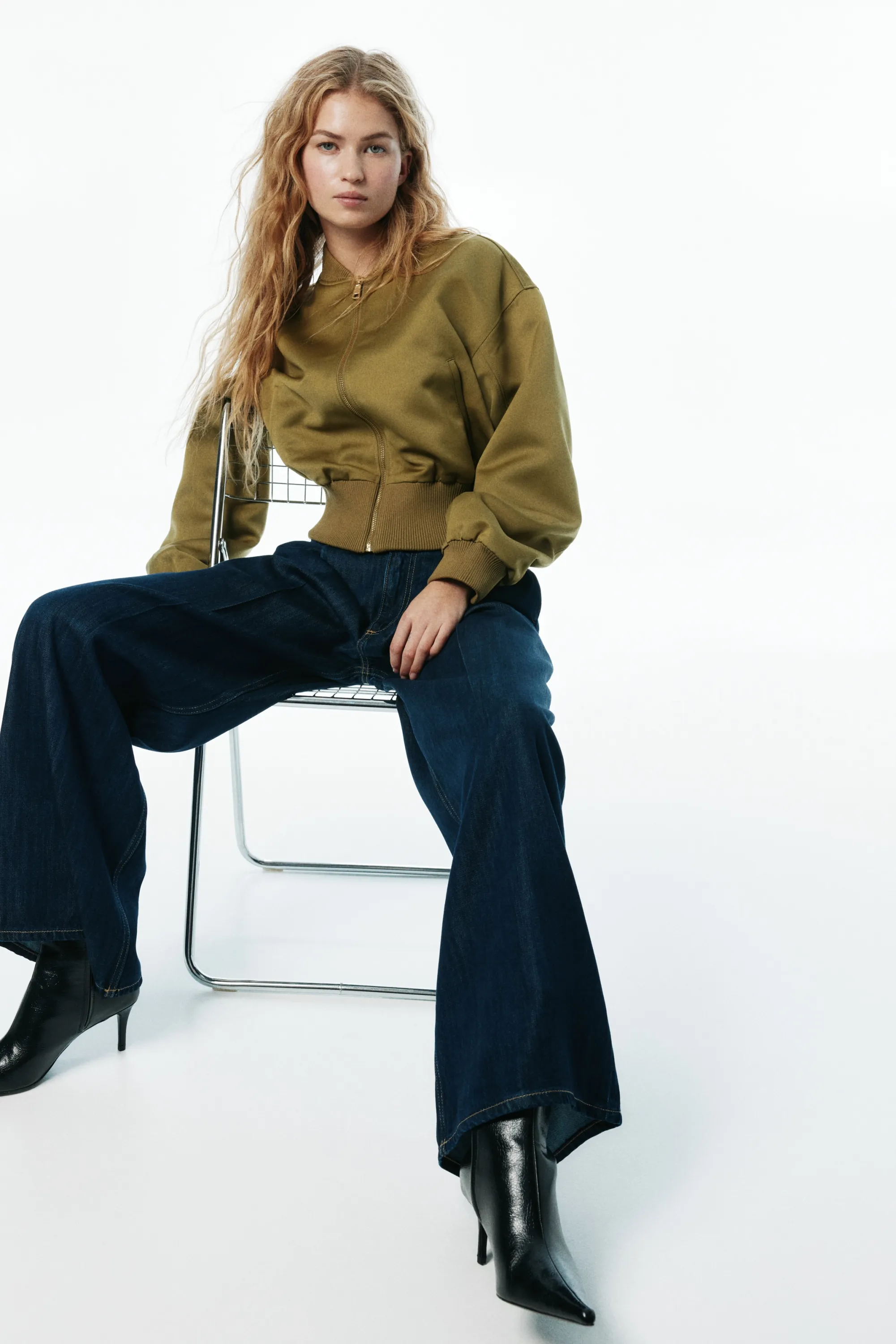 Loose Fit Wide Regular Jeans - Bleu denim foncé