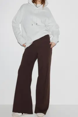 Pantalon large Four-way Stretch - Marron foncé — photo 1