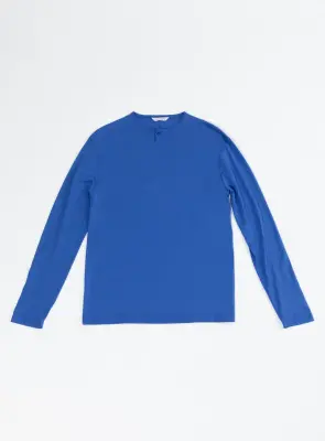 1 Button T-Shirt in Royal Blue Eucalyptus & Cotton — photo 2