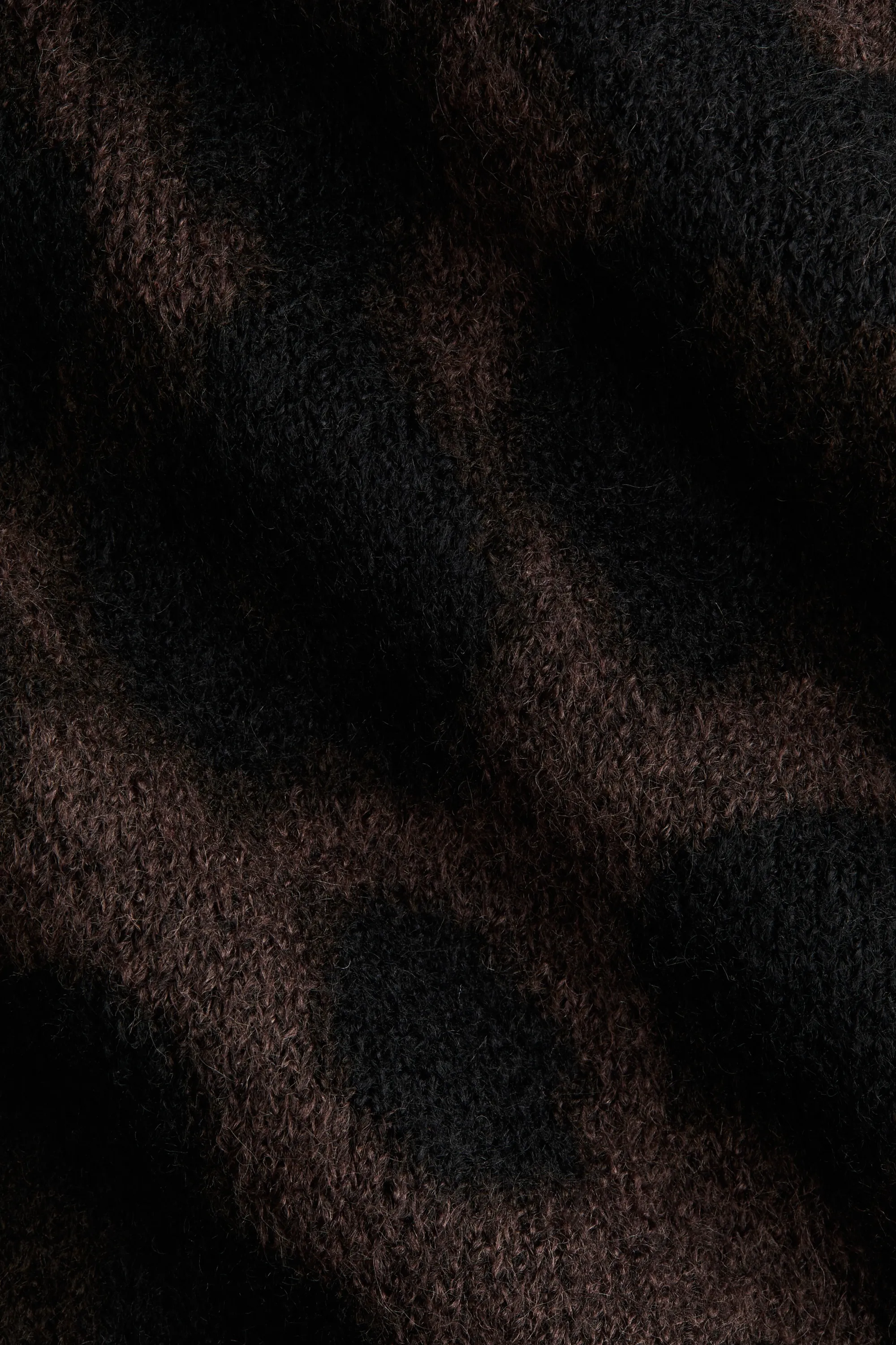 Pull boxy en maille jacquard - Marron foncé/imprimé léopard