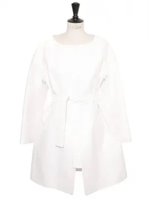 Manteau veste ceinturé en coton blanc Prix boutique 2000€ Taille 36 — photo 1