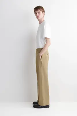 PANTALON CHINO LARGE EN COTON - SABLE — photo 2