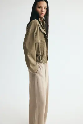 Pantalon à cordon en viscose mélangée - Beige — photo 2