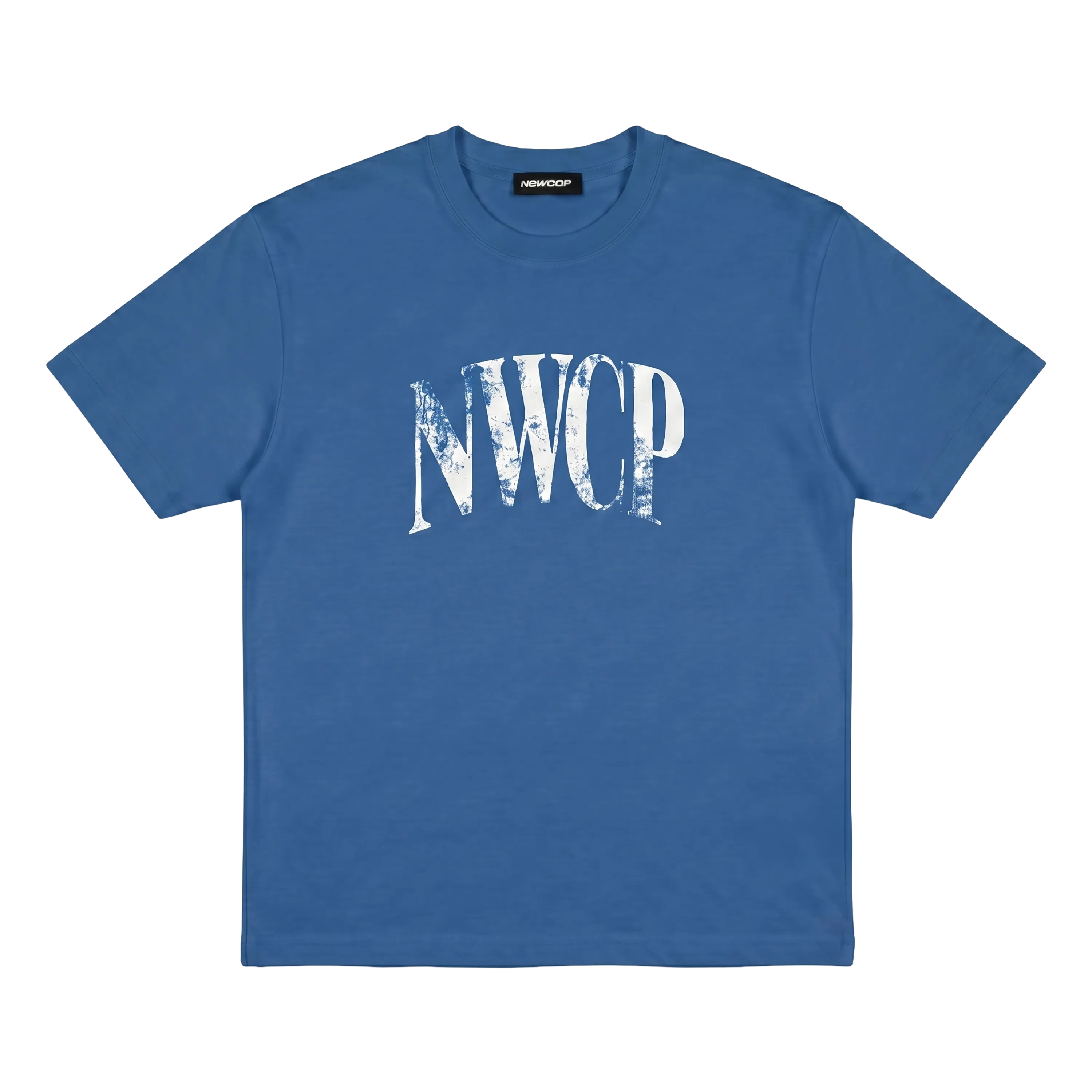 Blue Distressed Logo Tee