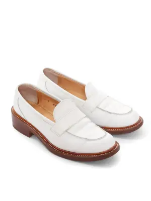 Mocassins bout rond en cuir blanc crème semelle bois Prix boutique 475€ Taille 37 — photo 2