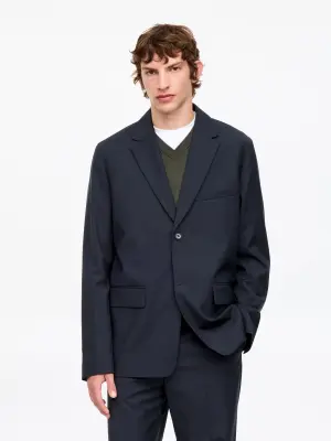 Blazer léger en laine - Bleu foncé — photo 1