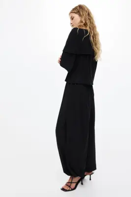 Top en jersey avec détail façon cape - Noir — photo 2