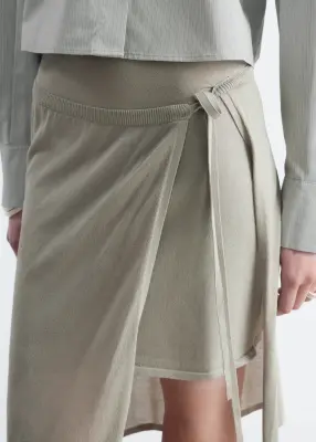 Jupe portefeuille midi - Taupe — photo 1