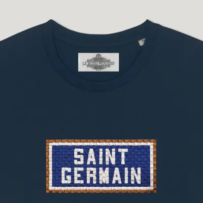 T-SHIRT COTON BIO BRODÉ - SAINT GERMAIN - NAVY — photo 2