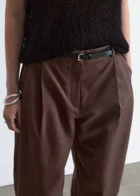 Pantalon court barrel - Marron foncé — photo 4