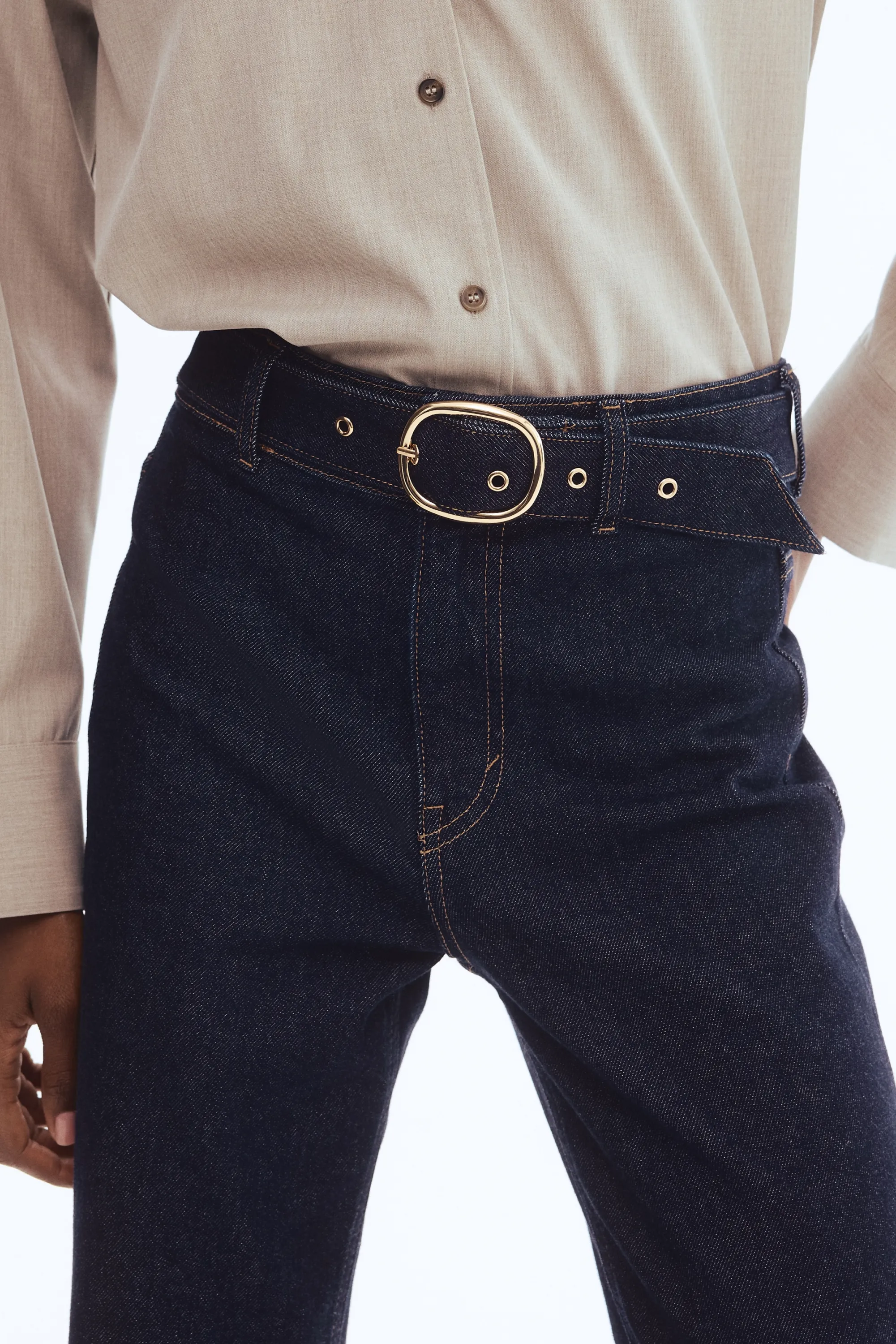 Flared High Jeans - Bleu denim foncé