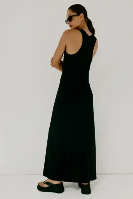 Robe sans manches en jersey - Noir — photo 2